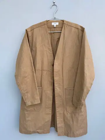 HYKE 베이지 노카라 코트 하이크 green 자켓 일본제