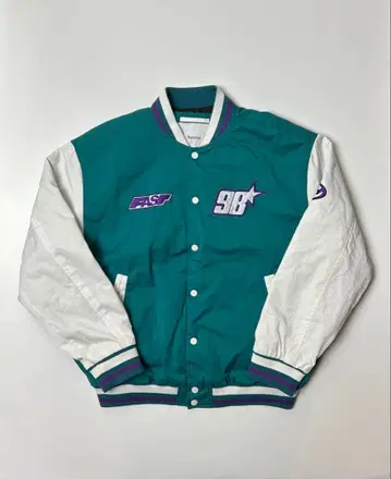 Bershka 그린/화이트 바시티 자켓 L 사이즈