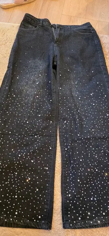 블랙 데님 팬츠