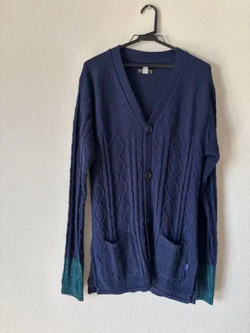 네이비 케이블 짜임 가디건