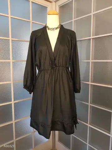 새상품급 ITALIA 새틴 블랙 원피스 벌룬 드레스 이탈리아