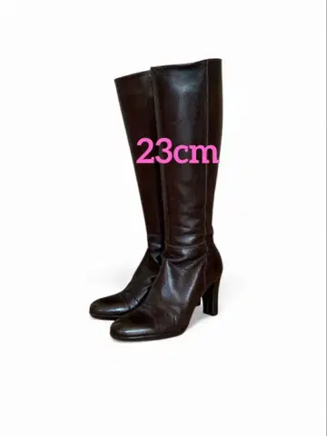 천연 가죽 롱 부츠 이탈리아제 힐 8cm