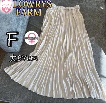 LOWRYSFARM 와셔 플리츠 스커트 F 베이지 전체 밴딩 롱