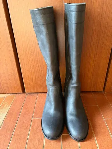 파비오 루스코니 블랙 가죽 롱 부츠