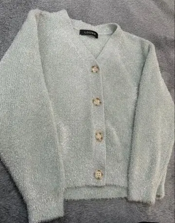 시착만 한 루니 페더얀 가디건 라메 민트 그린