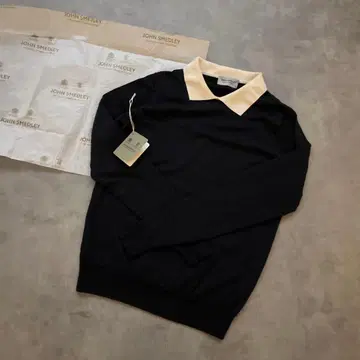 JOHN SHEDLEY 카라 부착 긴팔 스웨터 다크 그레이