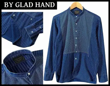 바이 글래드핸드 굿파더 인디고 염색 도트 긴팔 셔츠 S