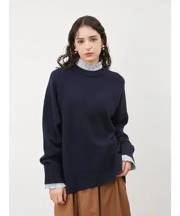 미라 오웬 프릴 블라우스 니트 레이어드 SET