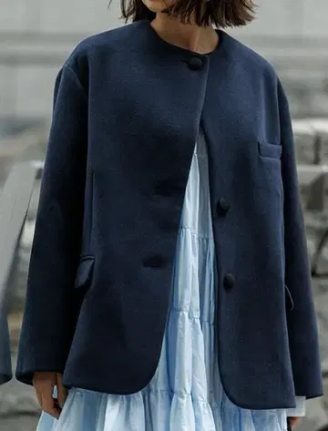 [ FORME ] 노카라 재킷 네이비