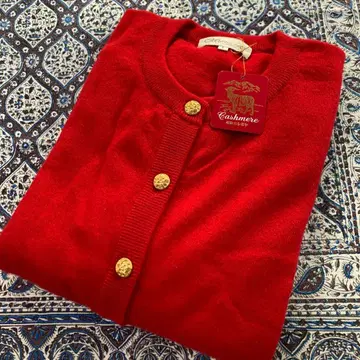 새상품 캐시미어 100% 가디건 빨간색 L