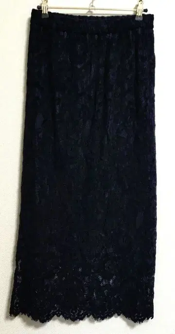 네이비 레이스 타이트 스커트