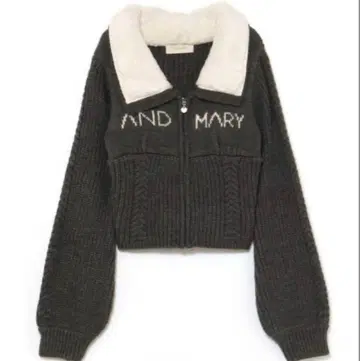 andmary Mary logo zip tops gray