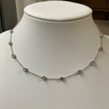 실버 목걸이 925 각인 있음 꽃 체인