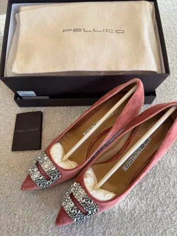 PELLICO 핑크 스웨이드 펌프스 36