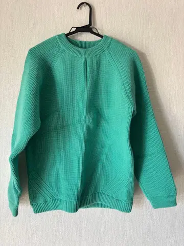 민트 그린 리브 스웨터