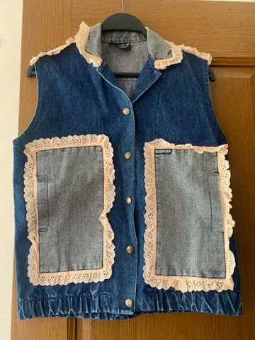 구제샵 구매 빈티지 리메이크 데님 레이스 베스트