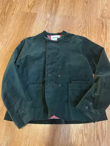 BEAMS BOY 노카라 자켓 다크 그린