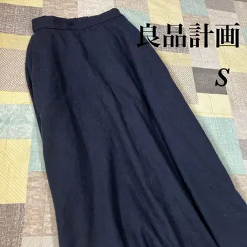 [ 무인양품 ] MUJI MUJI 롱 플레어 스커트 네이비 맥시 스커트