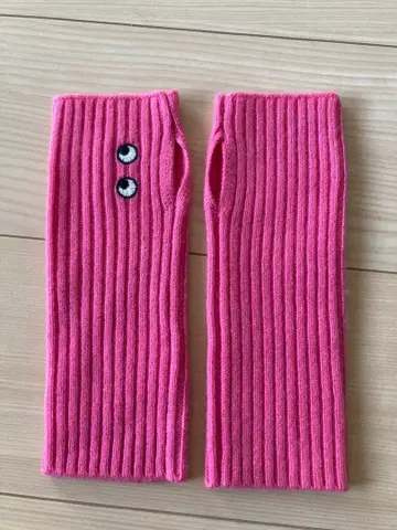 유니클로 ANYA HINDMARCH 캐시미어 니트 암워머 핑크