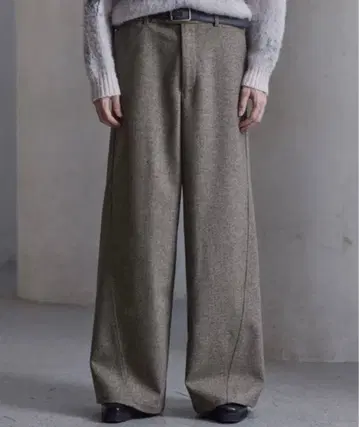 울 블렌드 헤링본 트위드 3D 팬츠 CLEL