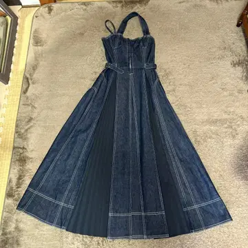 CASA FLINE 카사플라인 프론트 후크 데님 롱 원피스