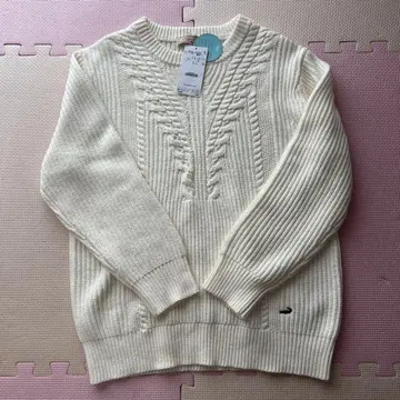 CROCODILE 아이보리 케이블 짜임 니트 M-L