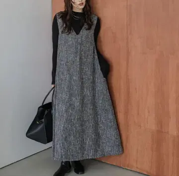 택 포함 새상품 트위드 플레어 오버롤 스커트