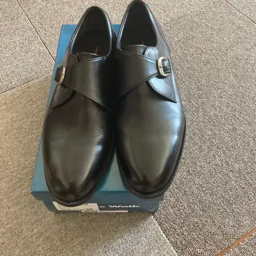 블랙 가죽 비즈니스 슈즈 버클 포함