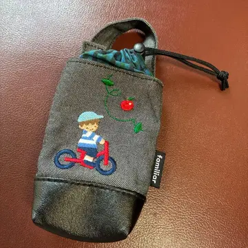 familiar 자전거 자수 파우치 알코올이나 립스틱 보관용 새상품급