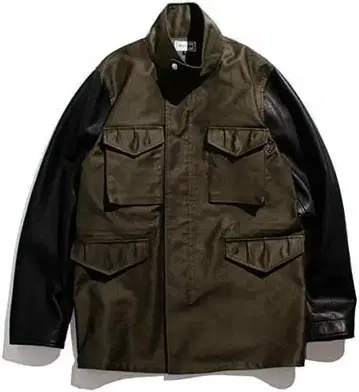 ROTAR 슬리브 레더 M-65 M 카키 x 블랙