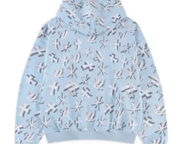 스카이블루 집업 후드티 L 레어