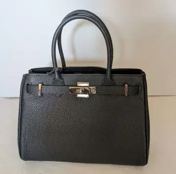 네이비 가죽 토트백