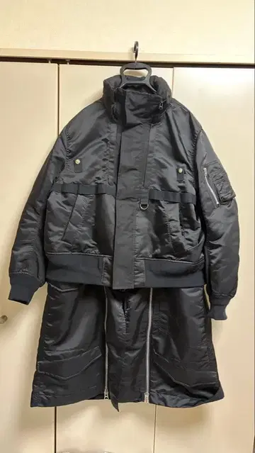 sacai Nylon Twill Mix Coat 블랙 사이즈 2