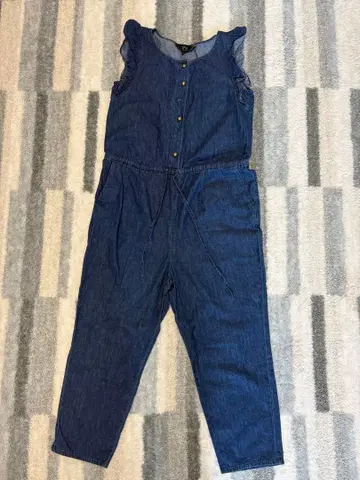 데님 프릴 슬리브리스 올인원