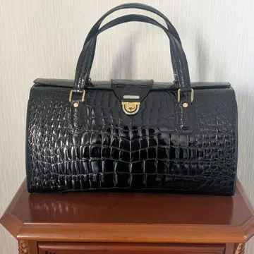 미사용 택 포함 크로커다일 보스턴 백 이탈리아제