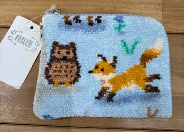 새상품 FEILER 윈터 애니멀즈 L자 미니 파우치 블루