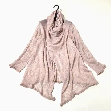 M&KYOKO 엠앤쿄코 모헤어 드레이프 시어 니트 가디건