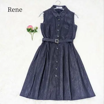 인기 르네 슬리브리스 데님 셔츠 원피스 벨트 프론트 버튼