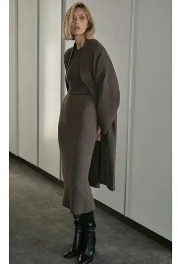 컨디션 최상 ZALA 자라 벨트 니트 원피스 브라운 S