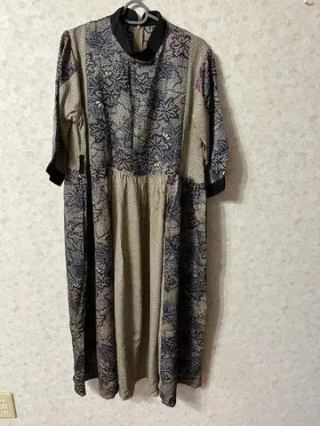 기모노 리메이크 꽃무늬 믹스 롱 원피스 시보리