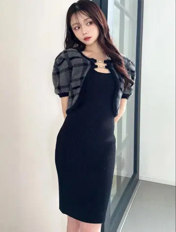 리젝시 샤기 앙상블 니트 원피스