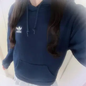 adidas 네이비 후드 부착 후드티
