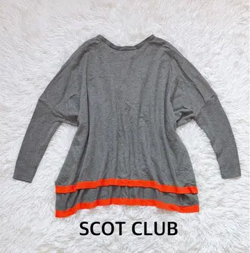 SCOT CLUB 캐시미어 풀오버 바이컬러 얇은 소재 니트