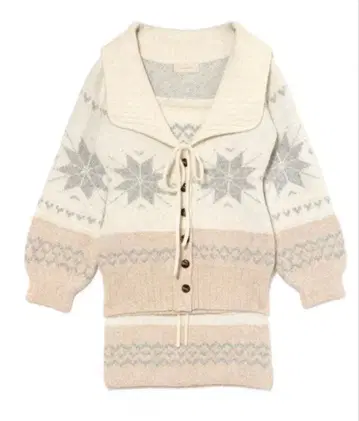 andmary Heart nordic cardigan set up