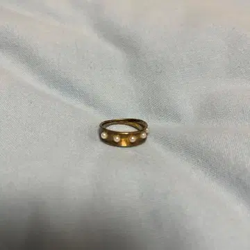 펄 장식 금속 반지