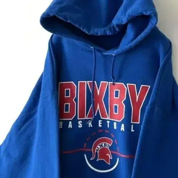 저지 BIXBY 농구 후드티 L 블루 파랑 구제 의류