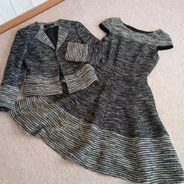 상태 좋음 EPOCA 트위드 라메 원피스 수트 입학 졸업