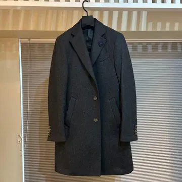 LARDINI 체스터 코트 다크 그레이 46