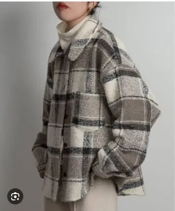 lawgy 부클 체크 셔츠 아우터