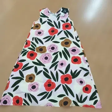 미사용 M 사이즈 유니클로 marimekko 꽃무늬 슬리브리스 원피스 M
